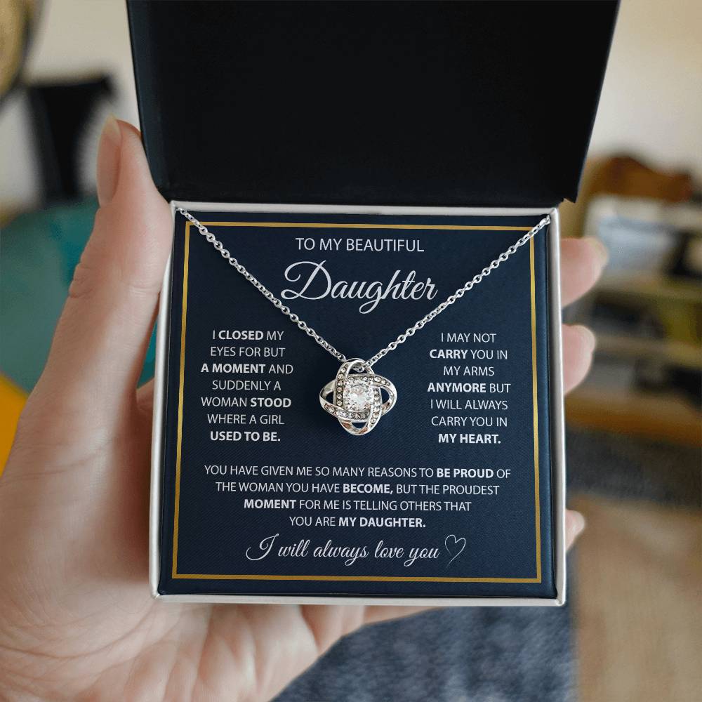 Amazon.com: To My Daughter Necklace from Mom, Dad and Grandma - 14K White  Gold Plated Stainless Steel Crown Pendant Badass Daughter Necklace from Dad  on Birthday, Valentine's Day and Christmas - To